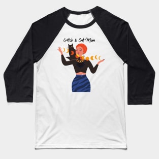 Witch & Cat Mom Baseball T-Shirt